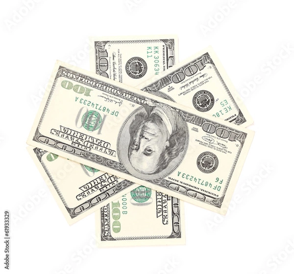 Fototapeta One hundred dollar greenbacks.