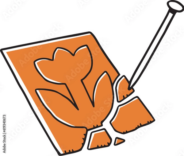 Obraz 祭りの型抜き単色