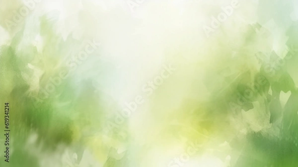 Fototapeta abstract blurred light watercolor fresh green eco background. Generative AI