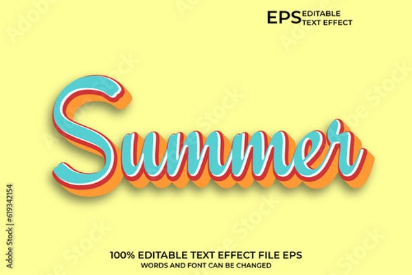 Obraz Editable Text Effect Summer Word and Font can Be Changed