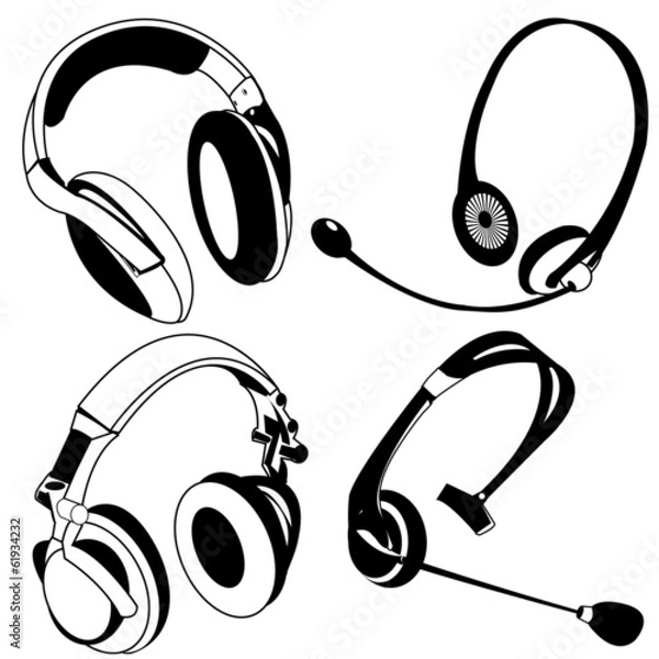 Obraz headphone black icons