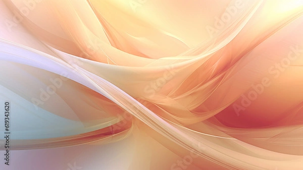 Fototapeta light orange lines on a white background silk. Generative AI