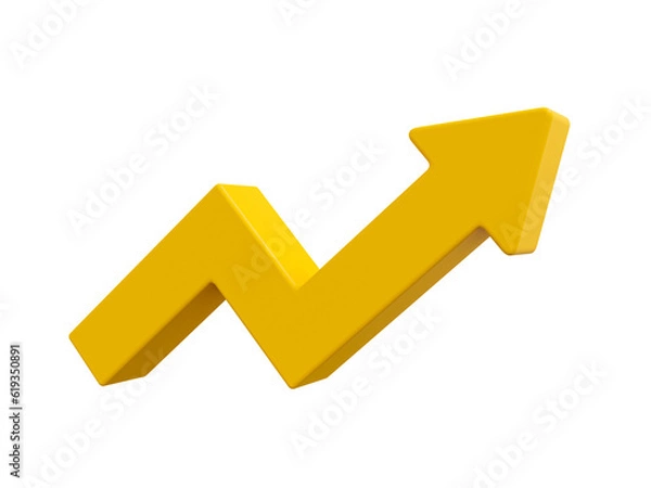 Fototapeta 3d minimal soaring finances. strengthening currency. stock up. rising arrow. an arrow up. 3d illustration.