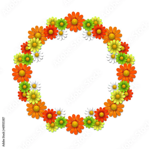 Obraz Wreath from bright flowers
