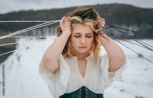 Obraz The girl reflects the emotions of Ukraine