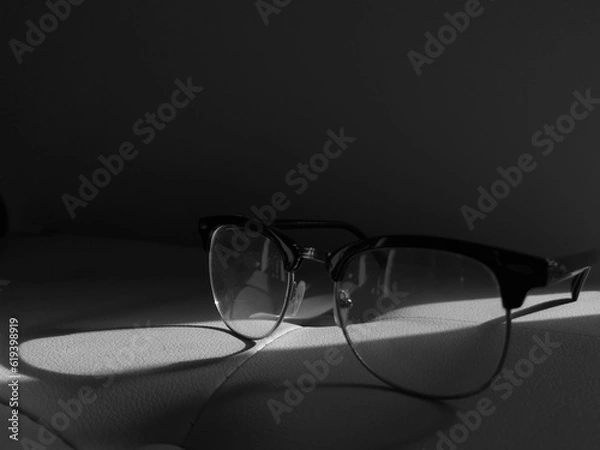 Obraz glasses on black background