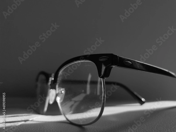 Obraz glasses on black background