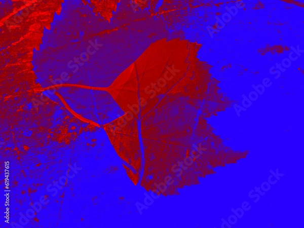 Obraz Abstract background in red and blue, with a spectacular rhythm and inserts. Surrealistic image in a modern style. For your art projects and works.