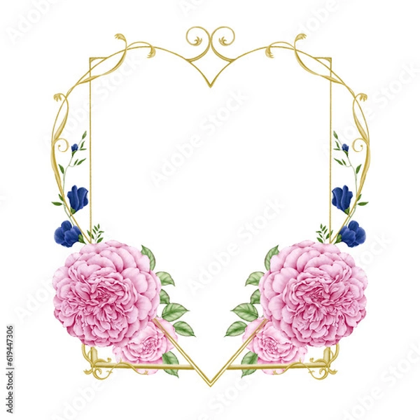 Obraz frame with heart and roses