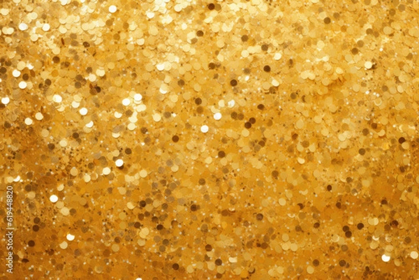 Obraz Gold glitter festive sparkle foil texture. Golden background.