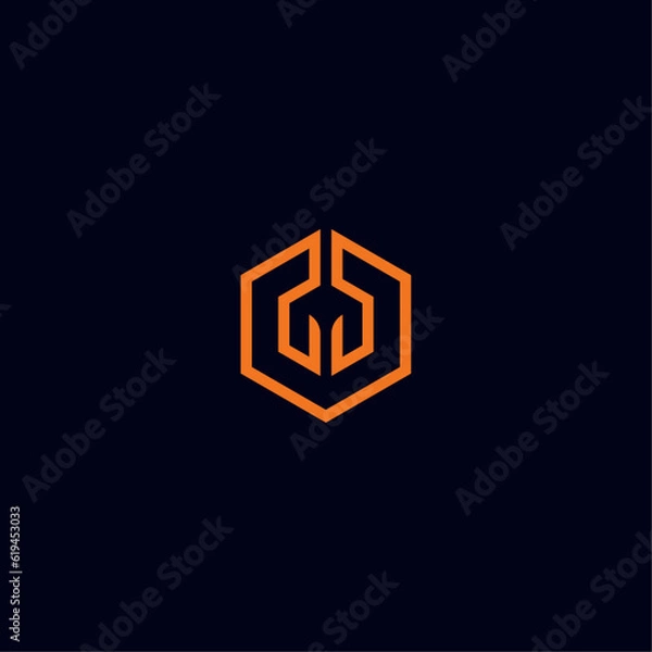 Obraz Logo Polygons Orange. This logo is suitable for many purpose as corporate identity, mobile and technologies development, engineering firm and more.