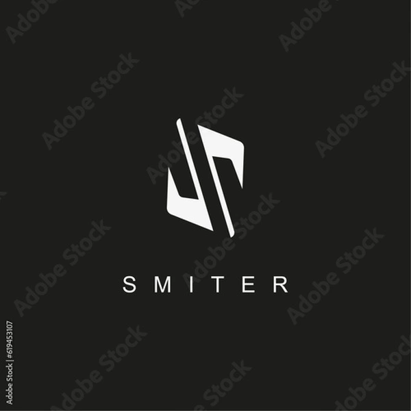 Obraz Letters S logo design. Linear minimal stylish emblem. Luxury elegant vector element. Premium business logotype. Graphic alphabet symbol for corporate business identity technology mobile app