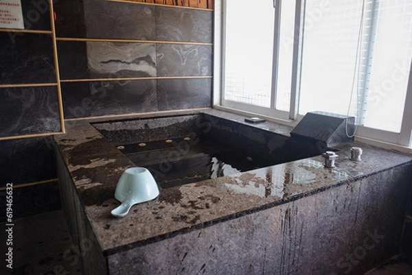 Fototapeta private hot spring filled with water