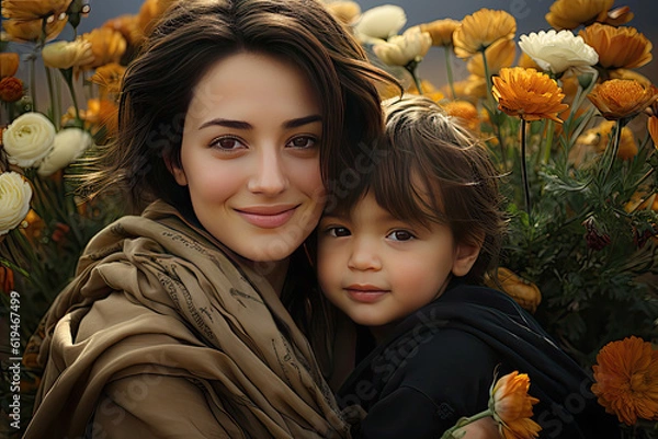 Obraz Mother and baby, Generative AI