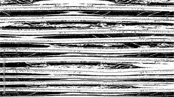 Fototapeta Monochrome texture composed of irregular graphic elements. Distressed uneven grunge background. Abstract vector illustration. Overlay for interesting effect and depth. Isolated on white background.