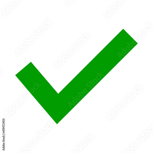 Fototapeta Simple green check mark icon. Correct answer mark. Vector.