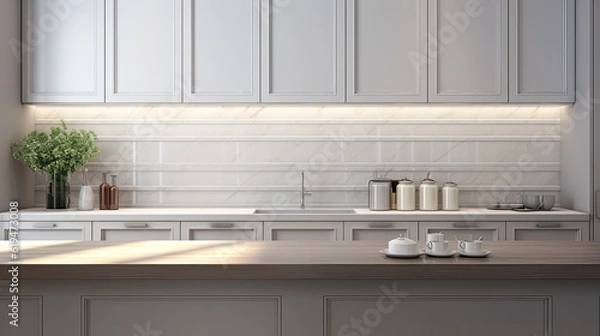 Obraz Modern Mosaic backsplash in kitchen, Modern interior, Classic style