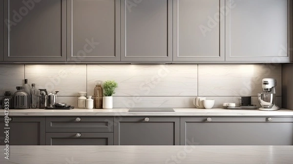 Obraz Modern Mosaic backsplash in kitchen, Modern interior, Classic style