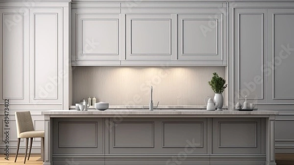 Obraz Modern Mosaic backsplash in kitchen, Modern interior, Classic style