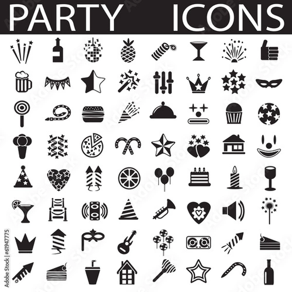 Obraz party icons set