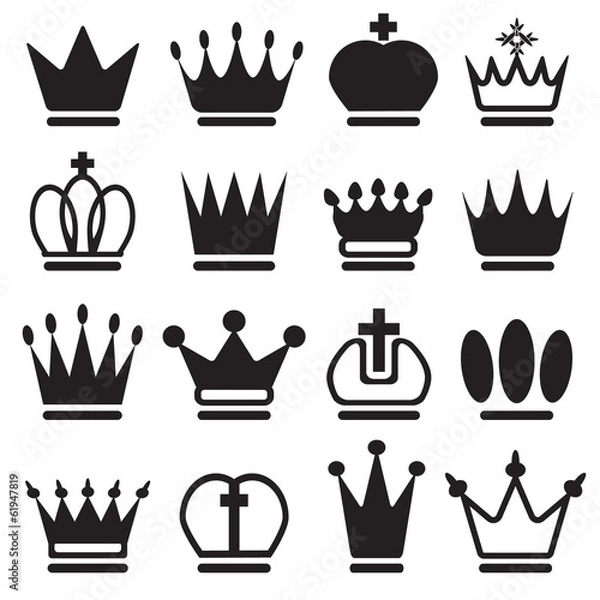 Obraz crown icons set