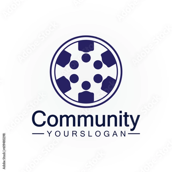 Obraz Community Logo Design Template for Teams or Groups.network and social icon design