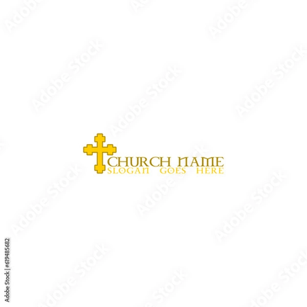 Fototapeta Church christian logo icon design template isolated on white background