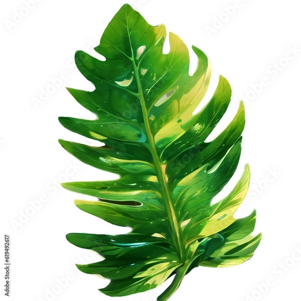 Obraz green leaf isolated on white