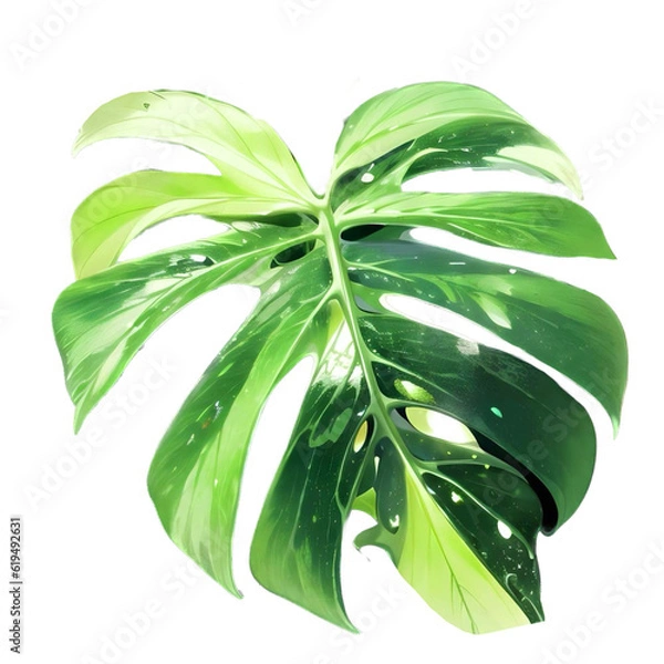 Obraz green leaf isolated on white background