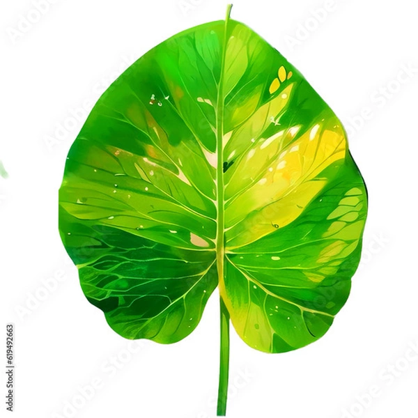 Obraz green leaf isolated on white background