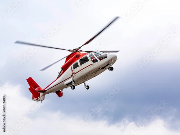 Obraz Helikopter setzt zur Landung an