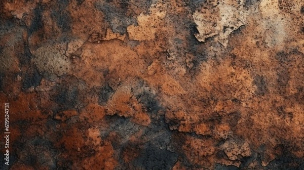 Fototapeta old grunge copper bronze rustic texture dark black.Generative AI