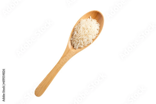Fototapeta kitchen Rice pale on transparent background (PNG). Generative AI.