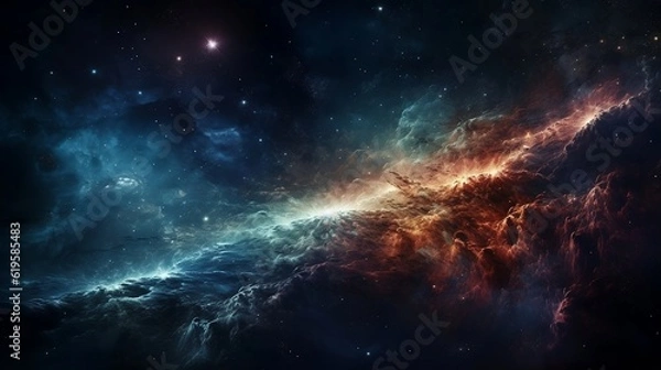 Fototapeta Open space with nebula. Generative AI