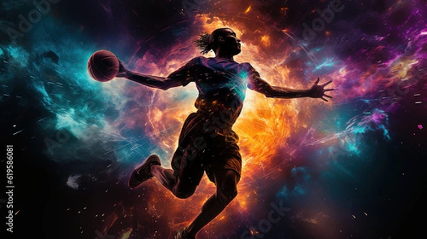 Obraz epic moment with a soccer player, created with Generative AI, created with Generative AI