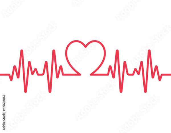 Obraz Heartbeat Line Illustration EPS Vector