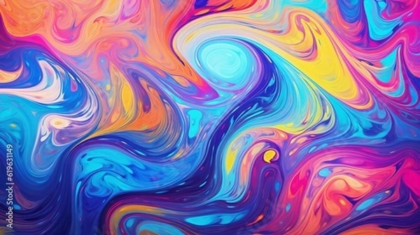 Fototapeta A vibrant and colorful abstract background with swirling patterns and a burst of colors
