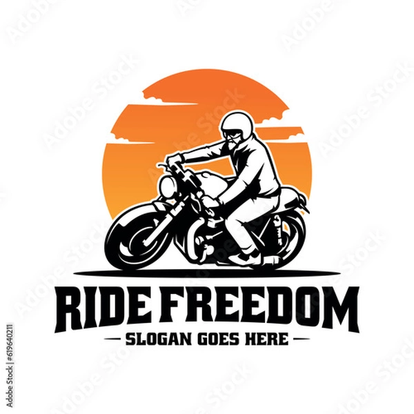 Fototapeta Wektor ilustracja motocyklowy motocyklowy motocykl ilustracja