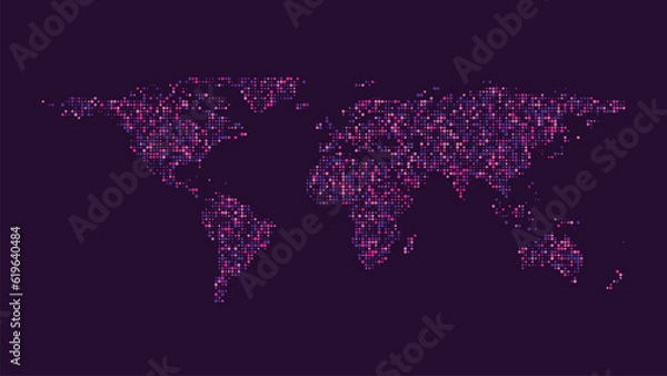 Fototapeta World Map in Dots
