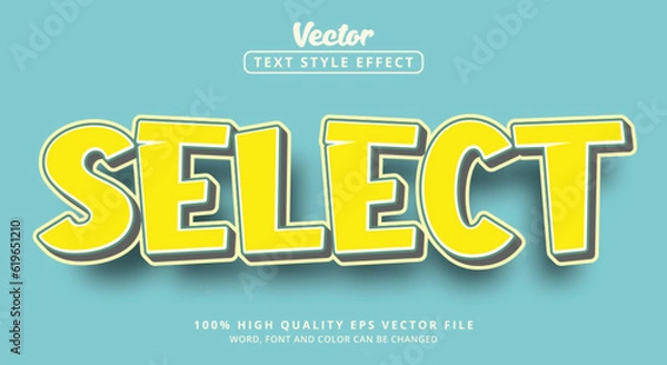 Fototapeta Select text on urban comic style effect, editable text effect and modern style
