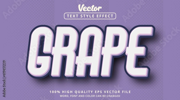 Obraz Editable text effect, Grape text with a simple color combination effect and uses a bold font