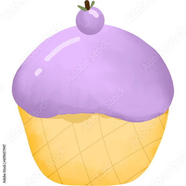 Fototapeta Blueberry cupcake