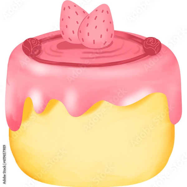 Fototapeta strawberry cake