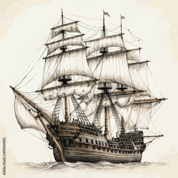 Obraz A china brigantine ship