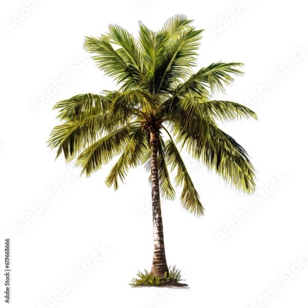 Obraz Palm Trees isolated on white background. Transparent background