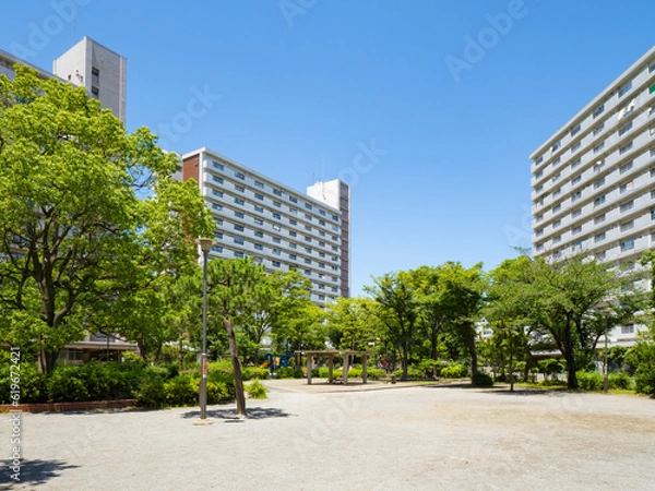 Obraz 青空の東雲公園　緑が多くて気持ちが良い