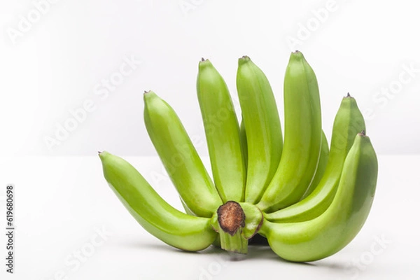 Fototapeta Bunch of fresh green banana isolated on white background.