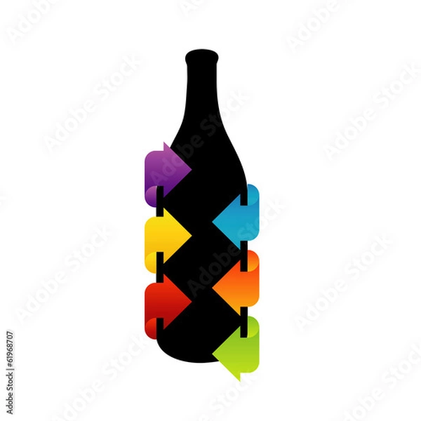 Fototapeta Bottle shaped design element