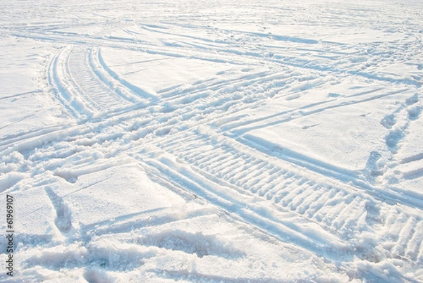 Fototapeta Traces in snow
