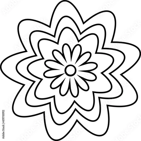 Fototapeta Flower Outline. Flower Outline Illustration. Flower Icon. Flower Symbol. Flower Outline Isolated on White Background. Vector illustration. Elements for design.